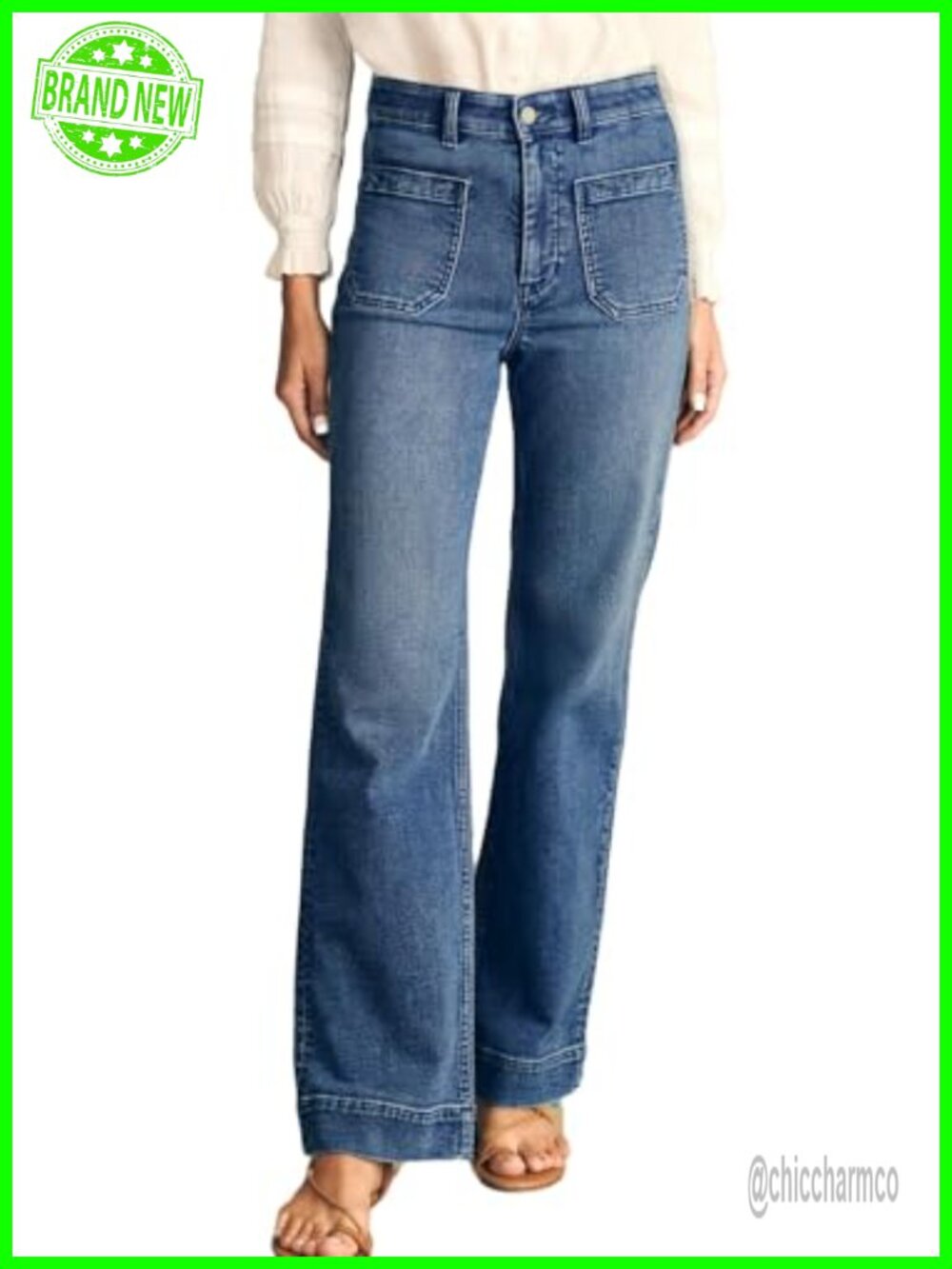 Women's Wide Leg Jeans High Waisted Denim Pants